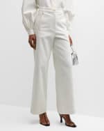 Image 2 of 6: Giorgio Armani High-Rise Wide-Leg Denim Pants