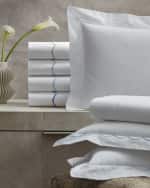 Image 5 of 6: Matouk King Scallops Embroidered Duvet Cover