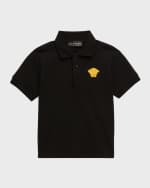 Image 4 of 6: Versace Boy's Embroidered Medusa Head Polo Shirt, Size 4-6