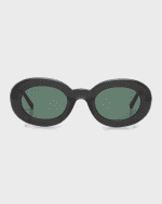 Image 4 of 5: Jacquemus Les Lunettes Pralu Oval Acetate Sunglasses