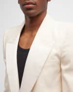 Image 4 of 6: Saint Laurent Men's Pique Silk Tuxedo Jacket
