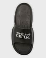Image 5 of 5: Versace Jeans Couture Men's Tago Logo Rubber Pool Slides