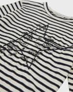 Image 3 of 3: Golden Goose Boy's Striped Doodled T-Shirt, Size 12