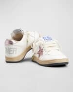 Image 5 of 5: Golden Goose Girl's Ballstar Leather Glitter Sneakers, Baby/Toddlers