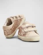 Image 4 of 5: Golden Goose Girl's Old School Glitter Low-Top Sneakers, Baby/Toddler