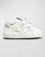 Image 1 of 5: Golden Goose Girl's Old School Leather Grip-Strap Sneakers, Baby