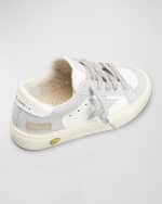 Image 4 of 5: Golden Goose Girl's May Glitter Star Sneakers, Toddler/Kids