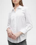 Image 3 of 6: Lafayette 148 New York Plus Size Wright Button-Down Cotton-Blend Shirt