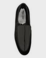 Image 5 of 5: Giorgio Armani Men's Velvet Patent Leather Formal Loafers