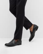 Image 2 of 6: Giorgio Armani Men's Textured Leather Loafers