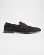 Image 1 of 6: ZEGNA Men's Suede Penny Loafers