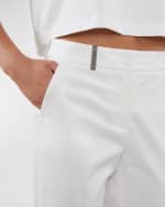 Image 3 of 3: Peserico Cropped Side-Slit Cigarette Pants