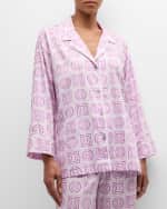 Image 2 of 6: Natori Cropped Infinity-Print Cotton Pajama Set
