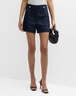 Image 2 of 6: Veronica Beard Runo Linen Tailored Shorts