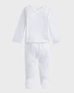 Image 2 of 5: Ralph Lauren Childrenswear Boy's Striped Organic Cotton Top W/ Footed Pants, Size Newborn-9M