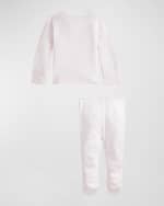 Image 4 of 5: Ralph Lauren Childrenswear Girl's Striped Organic Cotton Top W/ Footed Pants, Size Newborn-9M