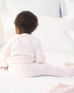 Image 5 of 5: Ralph Lauren Childrenswear Girl's Striped Organic Cotton Top W/ Footed Pants, Size Newborn-9M