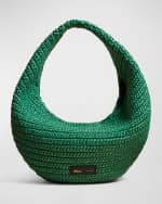 Image 1 of 4: Khaite Olivia Medium Raffia Hobo Bag