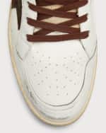 Image 4 of 6: Golden Goose Men's Sky-Star Leather High-Top Sneakers