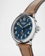 Image 3 of 4: Shinola Men's Runwell Leather Strap Automatic Watch, 45mm
