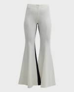 Image 2 of 6: Proenza Schouler Suiting Tuxedo Wide-Leg Pants with Contrast Seam Detail