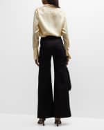 Image 3 of 6: FRAME Le Palazzo Wide-Leg Trousers