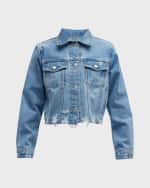 Image 1 of 6: FRAME Vintage Cropped Denim Jacket