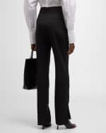 Image 4 of 6: Jacquemus Tibau Slit-Hem Straight-Leg Crepe Pants