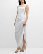 Image 5 of 6: Jacquemus La Robe Saudade Longue Ruched Maxi Dress