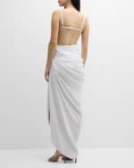 Image 3 of 6: Jacquemus La Robe Saudade Longue Ruched Maxi Dress