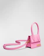 Image 1 of 4: Jacquemus Le Chiquito Croc-Embossed Top-Handle Bag