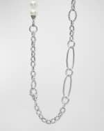 Image 2 of 3: LAGOS Sterling Silver Luna Pearl Link Necklace 20"L