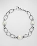 Image 3 of 5: LAGOS Sterling Silver Luna Pearl Link Bracelet