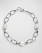 Image 1 of 5: LAGOS Sterling Silver Luna Pearl Link Bracelet