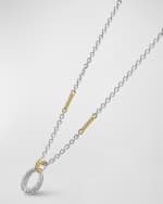 Image 4 of 5: LAGOS Sterling Silver Caviar Diamond Oval Pendant Necklace