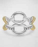 Image 3 of 5: LAGOS Two Tone Caviar Diamond Eternity Band Ring