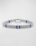 Image 1 of 4: LAGOS Blue Caviar Marine Ceramic and Diamond 1-Link Reverse 6mm Rope Bracelet