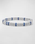 Image 4 of 5: LAGOS Sterling Silver Four Station Diamond Caviar Bracelet