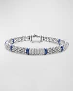 Image 1 of 5: LAGOS Sterling Silver Six Station Diamond Caviar Bracelet