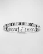 Image 4 of 5: LAGOS Black Caviar Ceramic and Diamond 4-Link Reverse 6mm Rope Bracelet