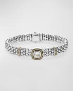 Image 1 of 4: LAGOS Rittenhouse White Topaz Silver Caviar Bracelet with 18K Gold, 9mm