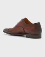 Image 3 of 6: Magnanni Men's Milos Cap Toe Leather Oxfords
