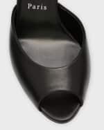 Image 3 of 5: Christian Louboutin Me Dolly Napa Red Sole Slide Sandals