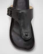 Image 4 of 6: Loewe Leather Medallion Comfort Thong Sandals