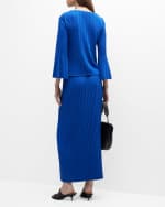 Image 3 of 7: Misook Bell-Sleeve Ribbed Scoop-Neck Tunic