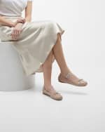 Image 2 of 6: Miu Miu Leather Ballerina Flats