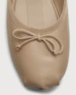 Image 4 of 6: Miu Miu Leather Ballerina Flats