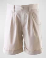 Image 1 of 2: Rachel Riley Boy's Tailored Turn-Up Shorts, Size 2-10