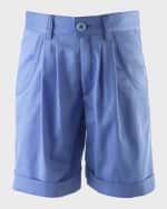 Image 1 of 2: Rachel Riley Boy's Tailored Turn-Up Shorts, Size 2-10
