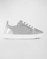 Image 1 of 5: Christian Louboutin Girl's Funnyto Patent Leather Glitter Low-Top Sneakers, Toddlers/Kids